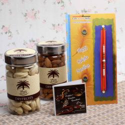 Attractive Rakhi with Dry Fruits for Brother