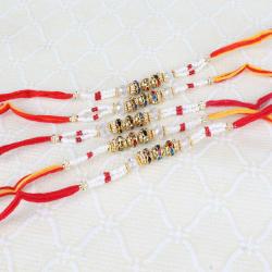 Collection of Five Fancy Multi Beads Rakhi