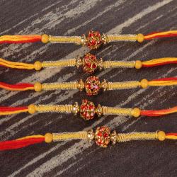 Collection of Five Simple Diamond Studded Rakhi