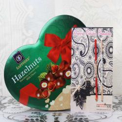 Hazelnuts Chocolate Pack with Pair of Rakhis