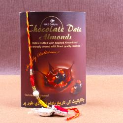 Rakhi Gift of Box of Chocolates Dates Almonds