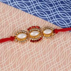 Three Pear Dial Stone Rakhi Thread