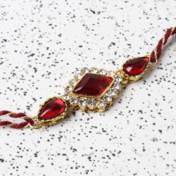 Triangle Diamond Studded Kundan Rakhi