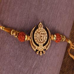 Wooden Khanda Ek Onkar Rakhi